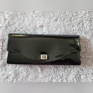 Vintage Black Patent Leather Clutch Handbag by Handbags Ltd.